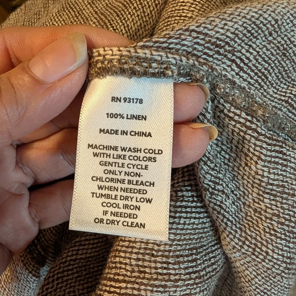 magaschoni loose knit tan linen shirt dress Size S
